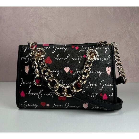 Juicy Couture Handbags - Juicy Couture Love Letter Mini Tote Purse & Wallet Set Black NWT Y2K Style
